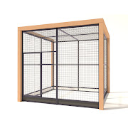 Aluminium papegaaienkooi voliere Deluxe met Douglas Staanders | 50mm gaas | 222 x 211 x 197 cm