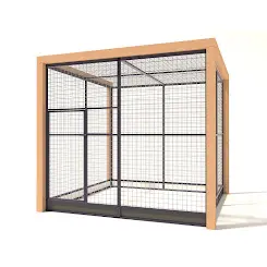 Aluminium Kippenren Deluxe met Douglas Staanders 222 x 211 x 197 cm