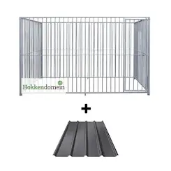 Hondenkennel Deur Links met Dak | 3 x 2 meter | S8 - P5