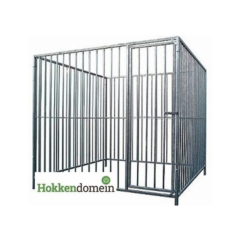 Hondenkennel Deur Rechts met Dak  2 x 2 meter  S8  P15