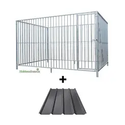 Hondenkennel Deur Rechts met Dak | 3 x 2 meter | S8 - P15