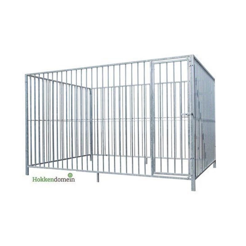 Hondenkennel Deur Rechts met Dak  3 x 3 meter  S8  P15