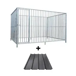 Hondenkennel Deur Links met Dak  3 x 2 meter  S8  P15