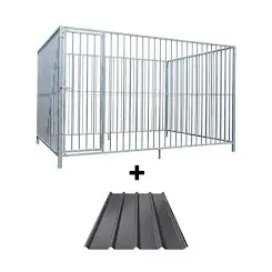 Hondenkennel Deur Links met Dak  3 x 3 meter  S8  P15