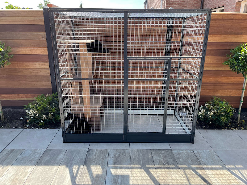 Aluminium Kattenren Deluxe  50mm gaas  102 x 197 x 188 cm