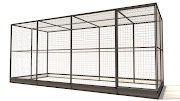 Aluminium Volière met morsrand | 449 x 176 x 193 cm