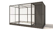 Aluminium Volière met sluis, nachthok en morsrand model 2 | 328 x 176 x 193 cm
