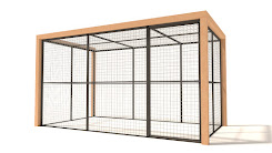 Aluminium Konijnenren Olivia Douglas staanders | 19 mm gaas | 345 x 190 x 187 cm