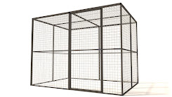 Aluminium Konijnenren | 19 mm gaas | 242 x 176 x 178 cm