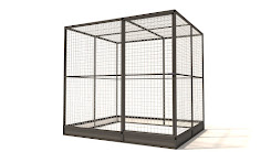 Aluminium Konijnenren Noa met morsrand | 19 mm gaas | 207 x 176 x 193 cm