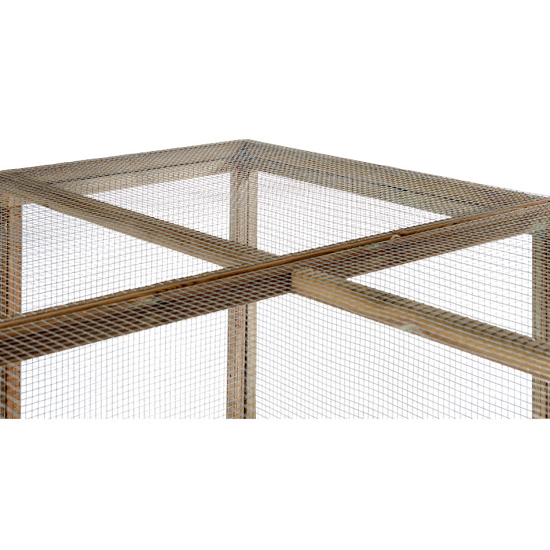 Houten Konijnenren  19 mm gaas  363 x 179 x 183 cm