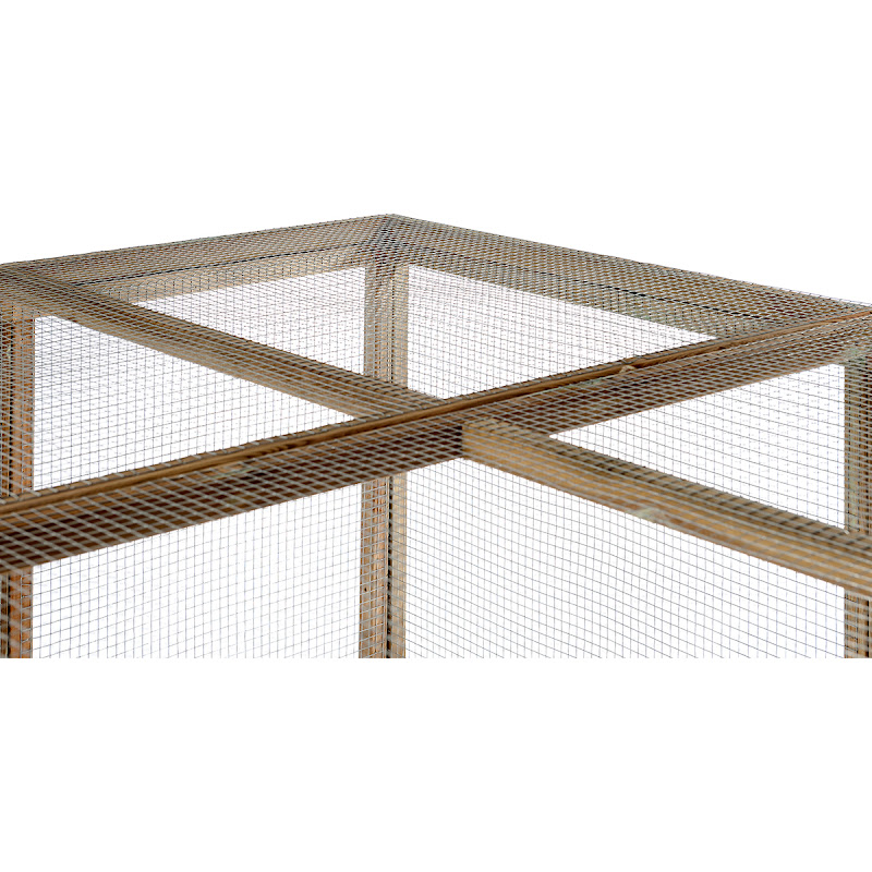 Houten Konijnenren  19 mm gaas  448 x 179 x 183 cm