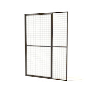 Aluminium gaaspaneel met deur voor Volire  13 mm gaas  121 x 176 cm