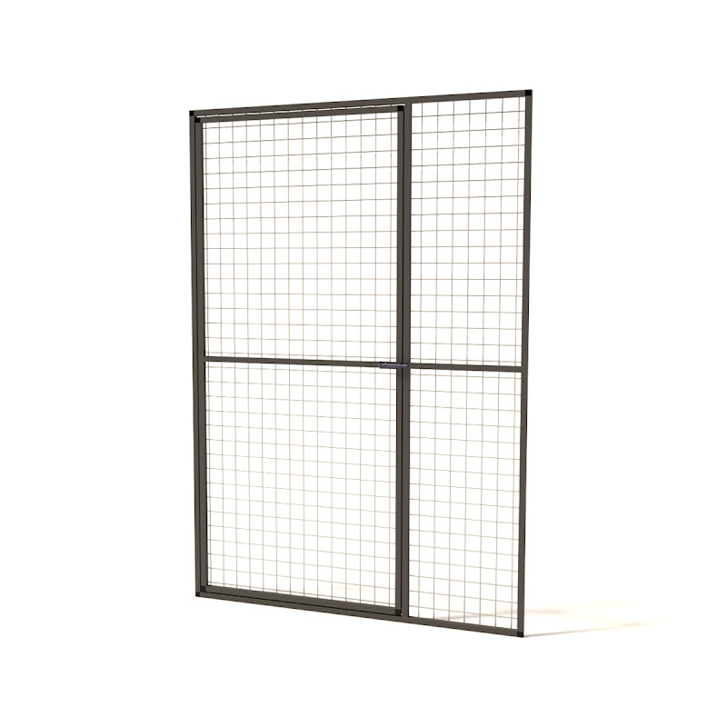 Aluminium gaaspaneel met deur voor Kattenren  25 mm gaas  121 x 176 cm