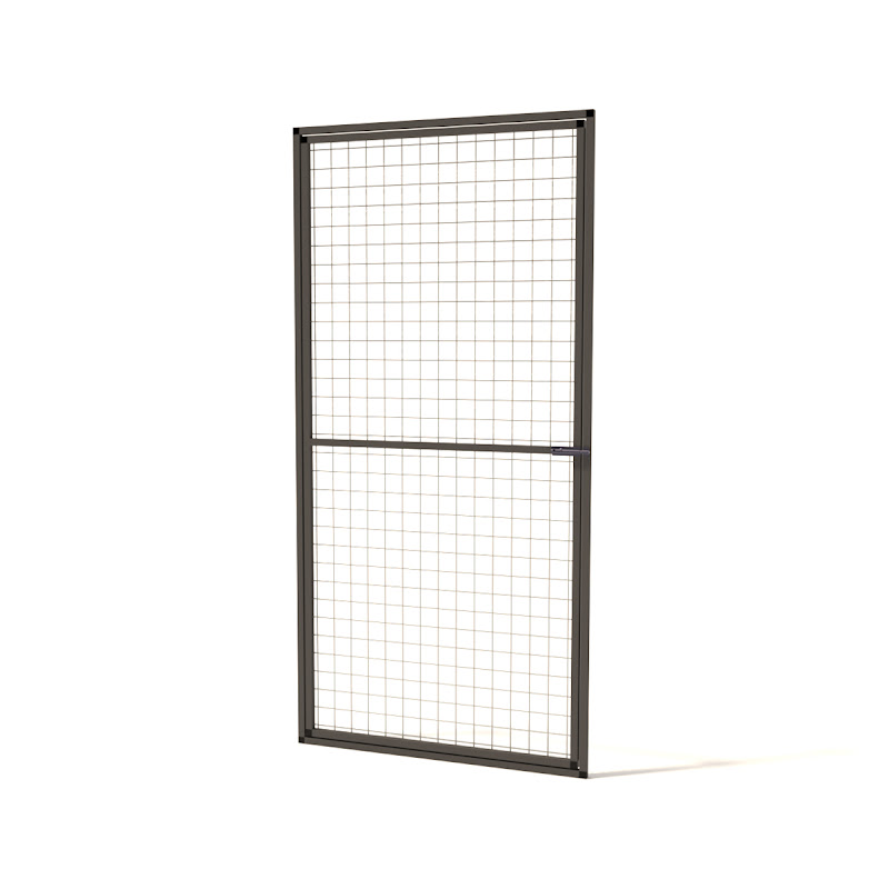 Aluminium gaaspaneel met deur voor Kattenren  25 mm gaas  856 x 176 cm