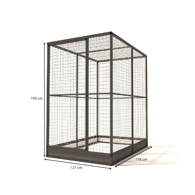 Aluminium Kattenren Noa morsrand  50 mm gaas  121 x 176 x 193 cm