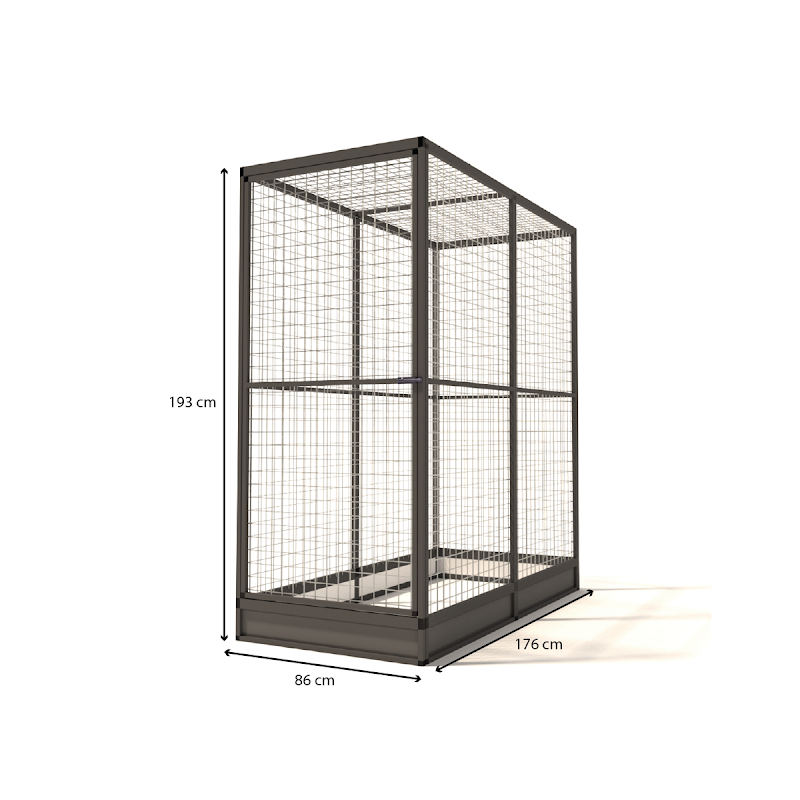 Aluminium Kattenren Noa morsrand  50 mm gaas  86 x 176 x 193 cm