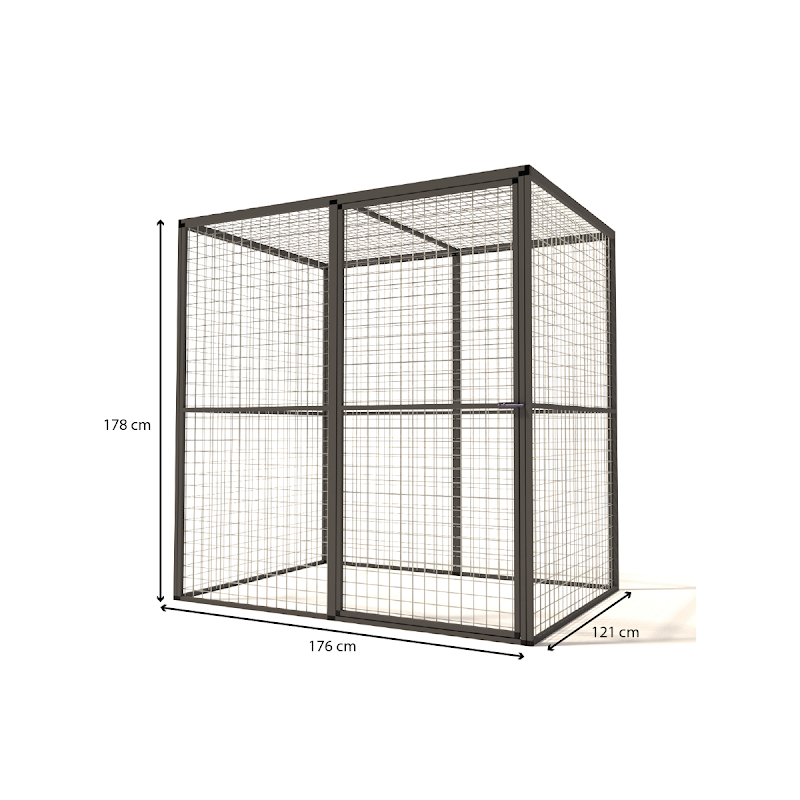 Aluminium Volire lilly  19 mm gaas  176 x 121 x 178 cm