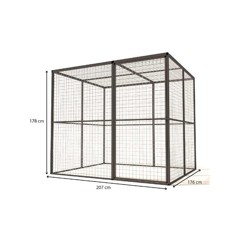 Aluminium Volire lilly  19 mm gaas  207 x 176 x 178 cm