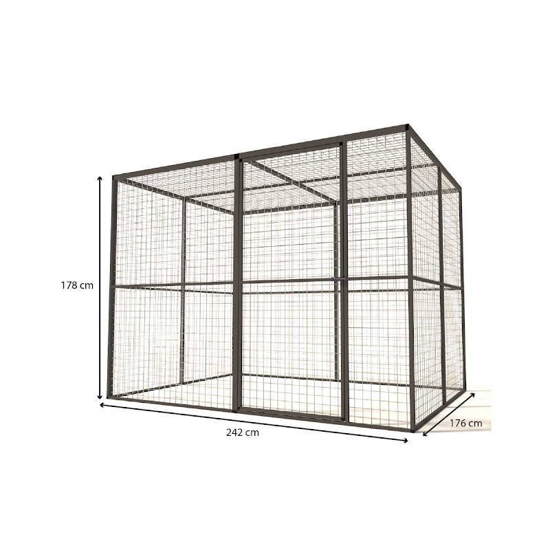 Aluminium Volire Lilly  19 mm gaas  242 x 176 x 178 cm