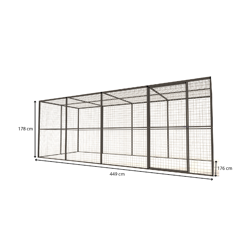 Aluminium Volire Lilly  19 mm gaas  484 x 176 x 178 cm