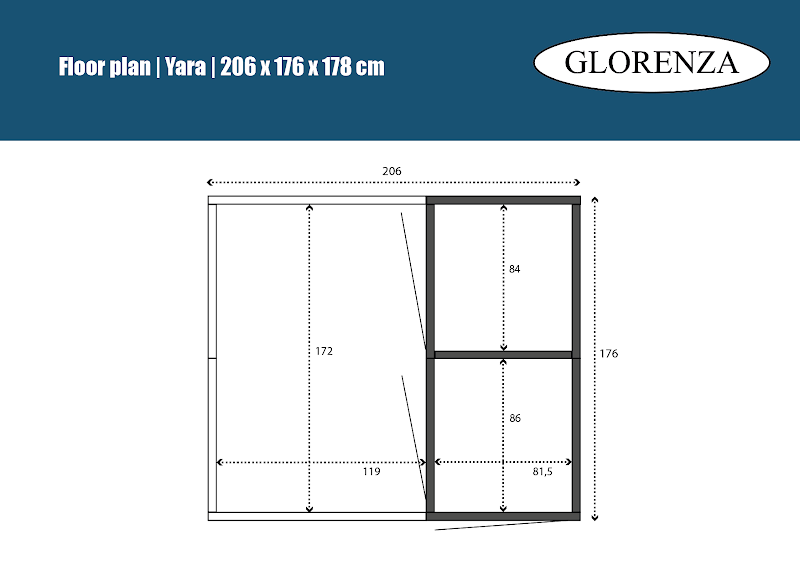 Aluminium Kattenren Yara met sluis en nachthok model 1  50 mm gaas  206 x 176 x 178 cm