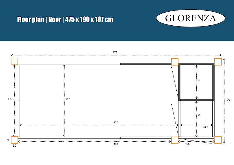 Aluminium Kattenren Noor nachthok en Douglas staanders model 2  50 mm gaas  475 x 190 x 187 cm