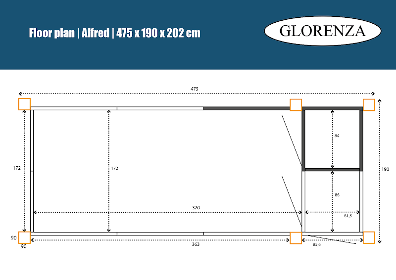 Kattenren Alfred met sluis nachthok model 2  50 mm gaas  475 x 190 x 202 cm