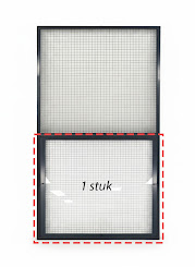 Los Plexiglas voorzetraam Large voor 1 deel boven/onder van 121 cm paneel)
