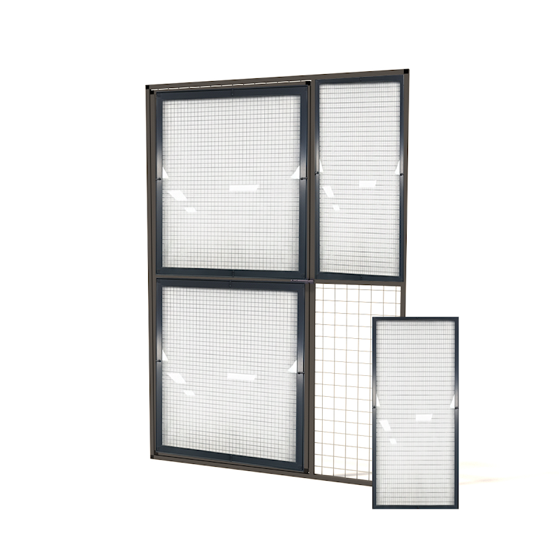 Set van 4 Plexiglas voorzetramen Medium (voor 121 cm deur)
